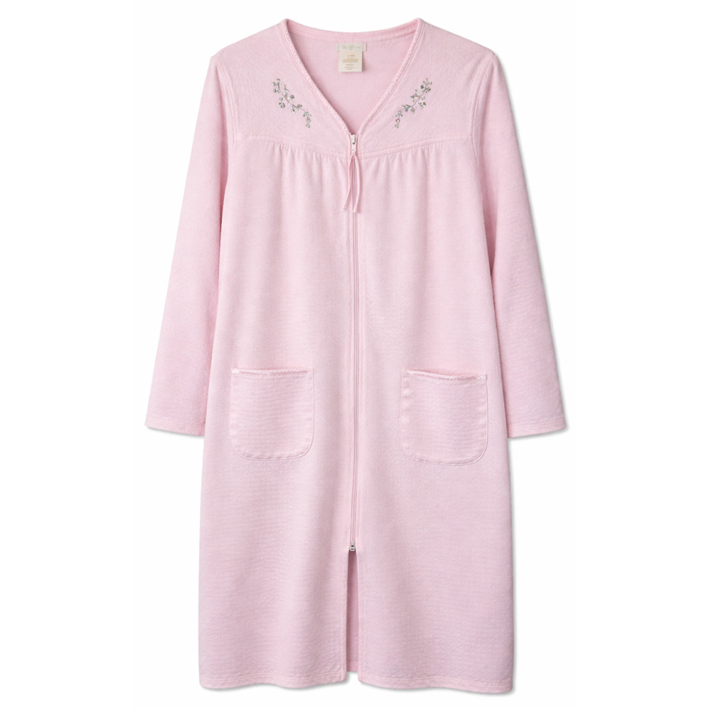Secret Treasures Womens Sleep Set L Nightgown + XL Robe Pink Floral Embroidery - Picture 7 of 11